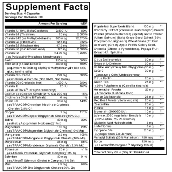 Frontier Multivitamin 120 vegcaps Nutritional Frontiers