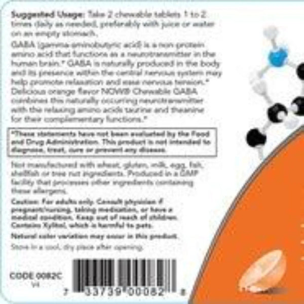 GABA 250 mg 90 chewtabs NOW