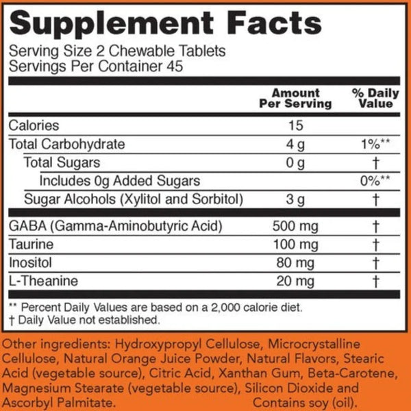 GABA 250 mg 90 chewtabs NOW