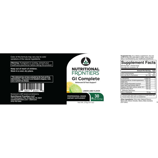 GI Complete Powder (Lemon Lime) Nutritional Frontiers