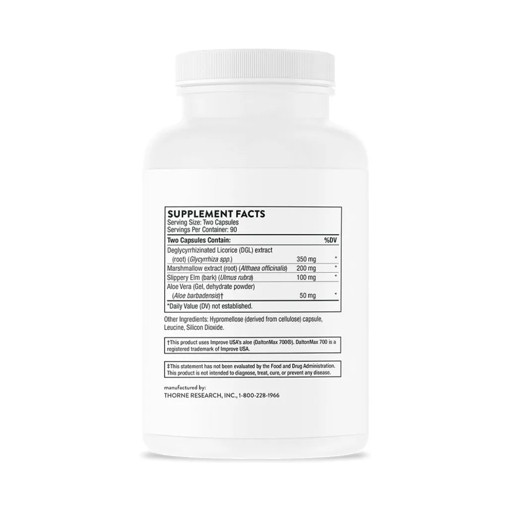 Thorne GI-Relief 180 Vegcaps supplement facts