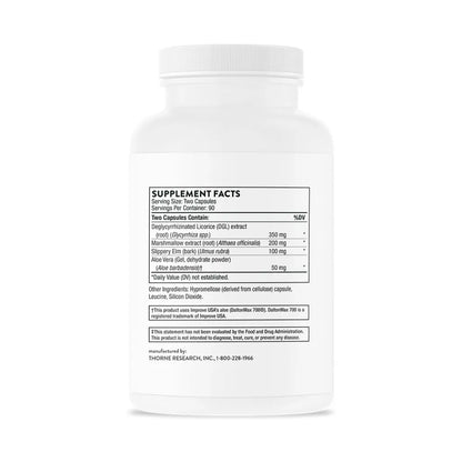 Thorne GI-Relief 180 Vegcaps supplement facts