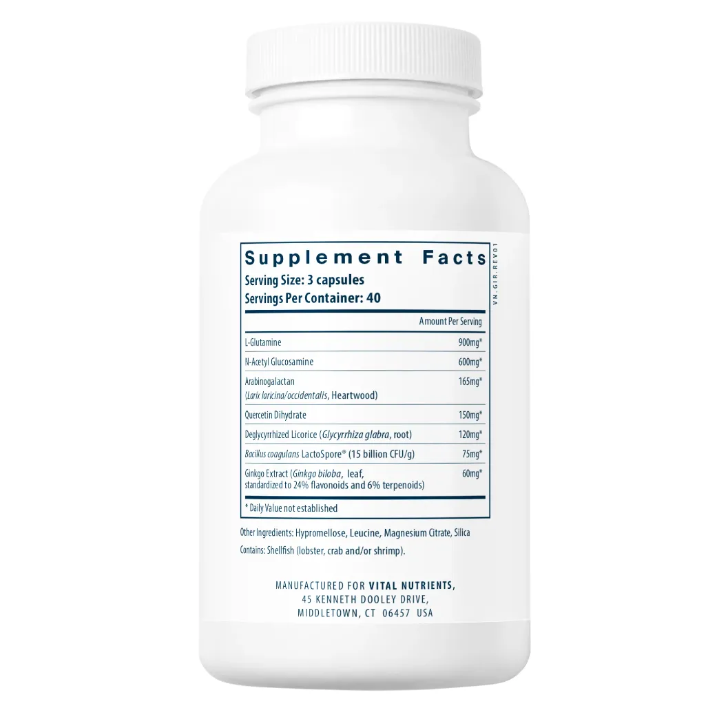 Ingredients of GI Repair Nutrients Dietary Supplement - L-Glutamine 900mg, N-Acetyl Glucosamine 600mg