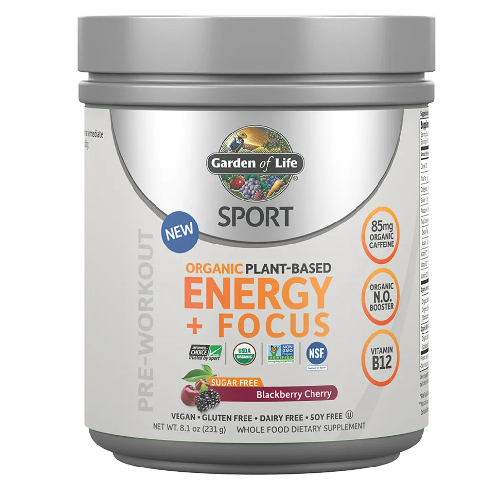Sport Org PreWorkout E+F SF BBChrry Garden of Life Sport
