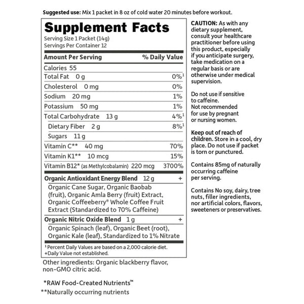 Sport Org PreWorkout Energy+Focus Blackberry Garden of Life Sport