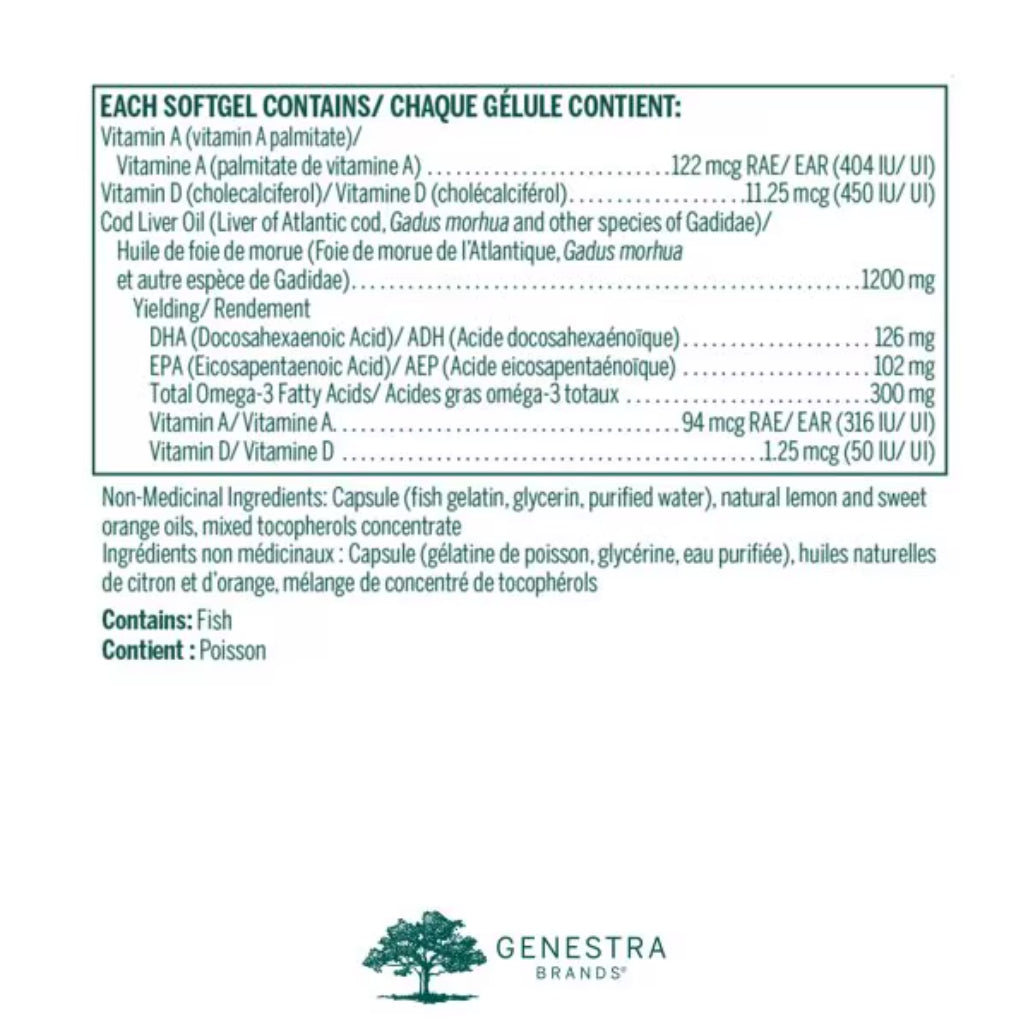 Cod Liver Oil DHA/EPA Forte Capsules Genestra