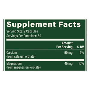 global healing calcium & mangesium supplement facts