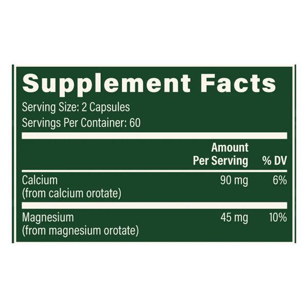 global healing calcium & mangesium supplement facts