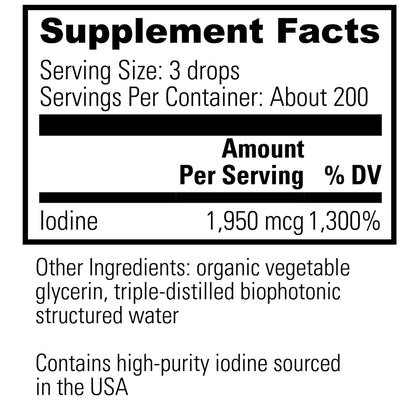 Global Healing Detoxadine - Organic Nascent Iodine Supplement Ingredients