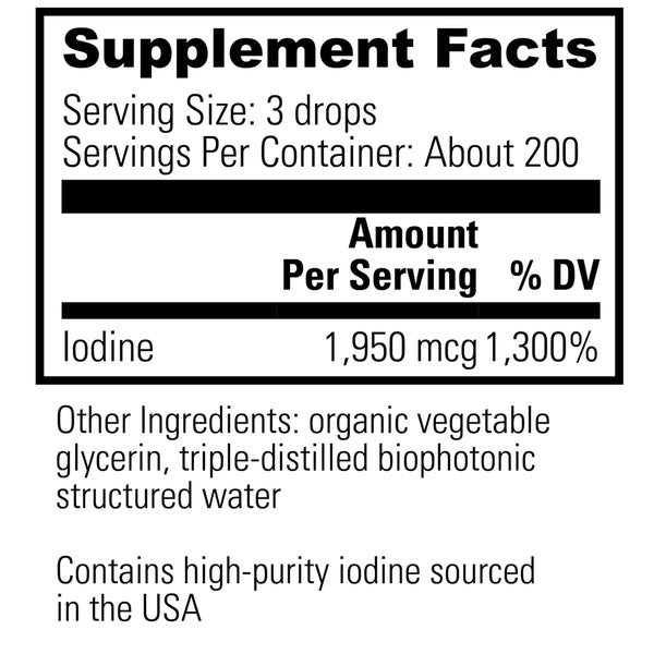 Global Healing Detoxadine Organic Nascent Iodine 1 oz supplements facts