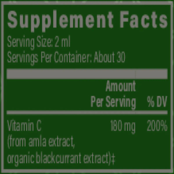 Global Healing  Plant-Based Vitamin C 2 oz Liquid Supplement Ingredients