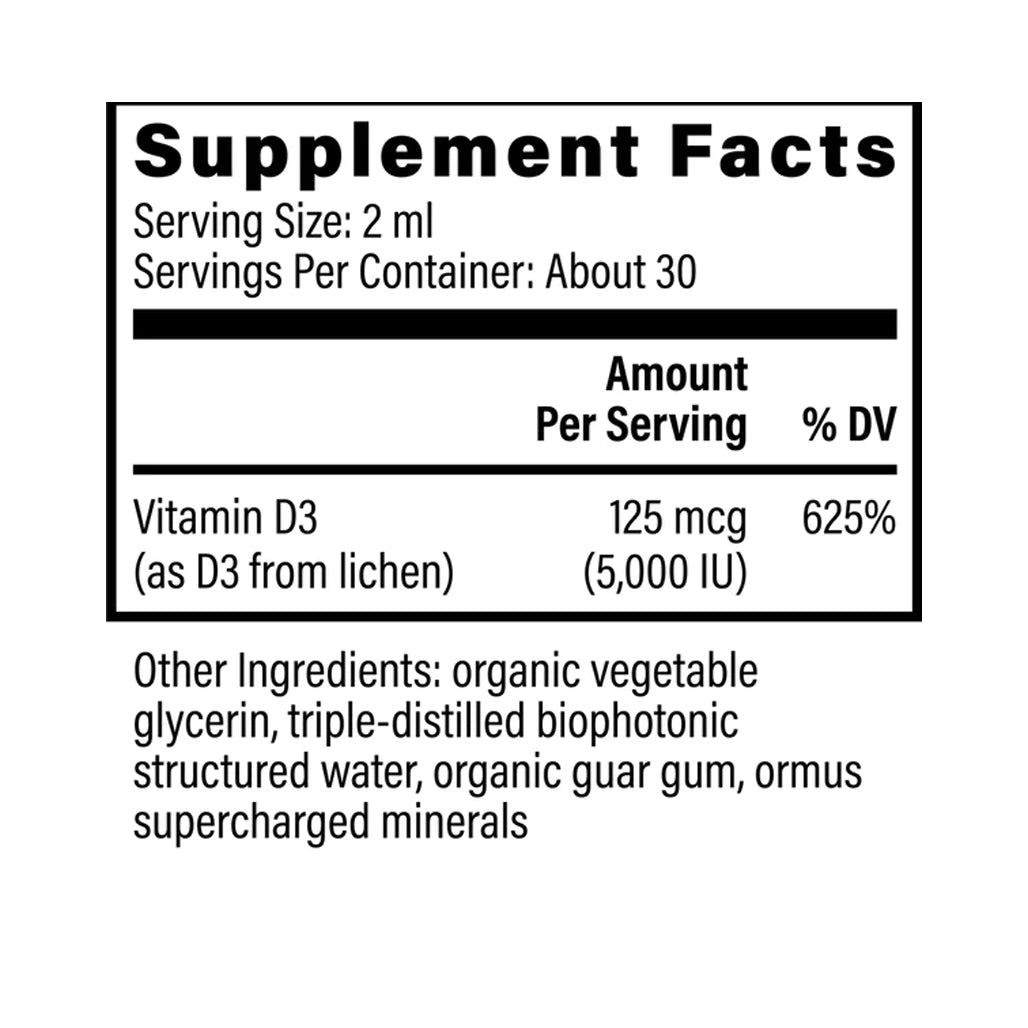  Global Healing Plant-Based Vitamin D3 125 mcg Supplement Facts