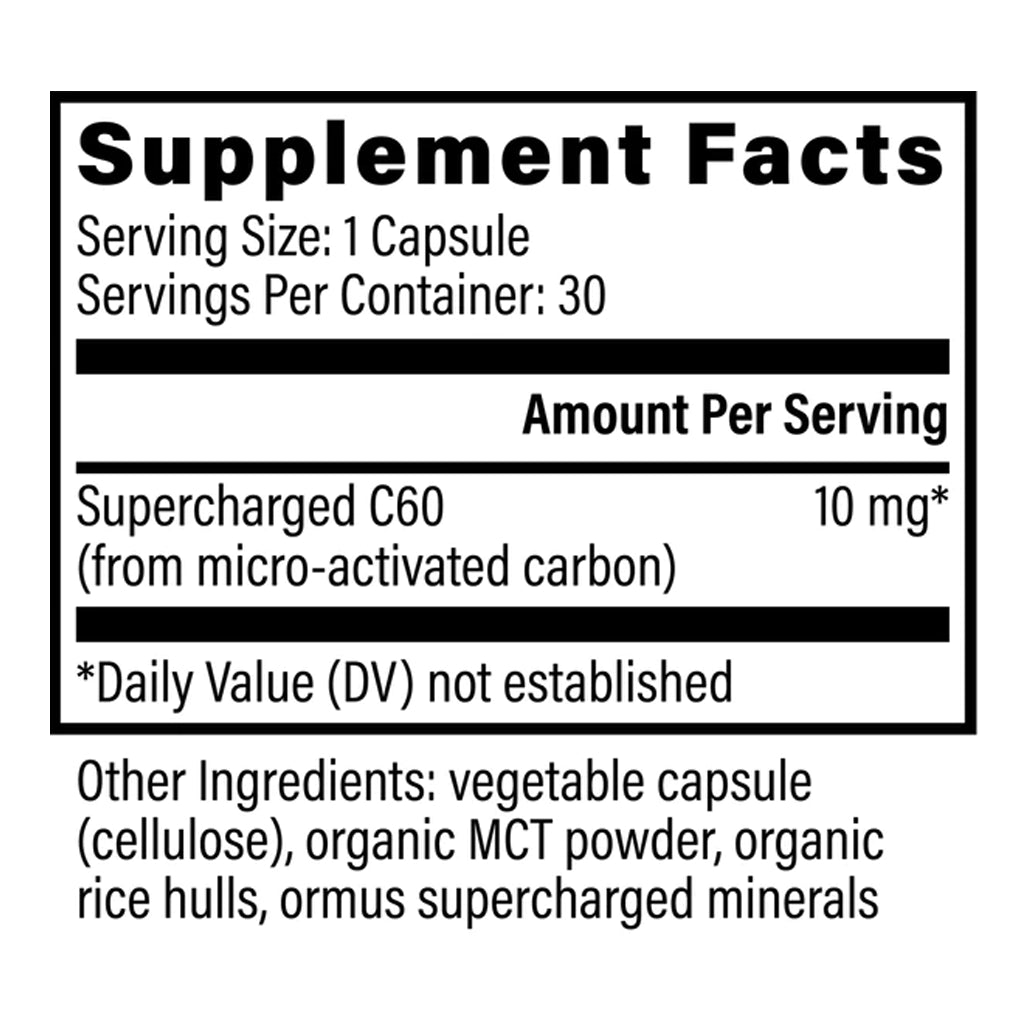 Global Healing Supercharged C60 Supplement Facts