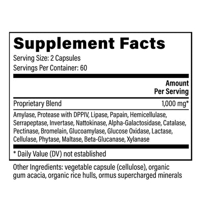 Global Healing  Ultimate Enzymes Supplement Facts