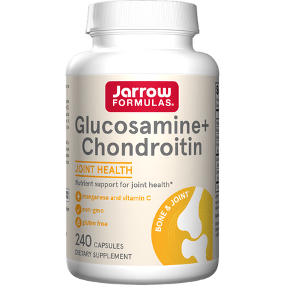 Glucosamine + Chondroitin by Jarrow Formulas - 240 Capsules | Nutrient Support For Joint Health