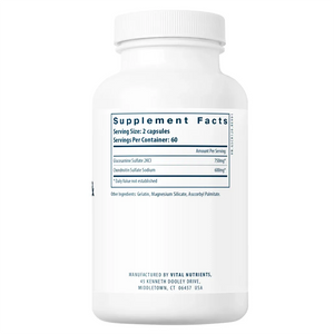 Ingredients of Glucosamine & Chondroitin Dietary Supplement - D-Glucosamine Sulfate 750mg, Chondrotin Sulfate 600mg