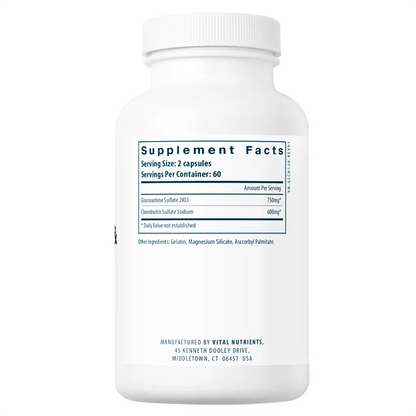 Ingredients of Glucosamine & Chondroitin Dietary Supplement - D-Glucosamine Sulfate 750mg, Chondrotin Sulfate 600mg