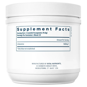 Ingredients of Glutamine Powder Dietary Supplement - L-Glutamine 9600mg Per Serving