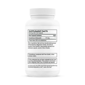 Thorne Glutathione-SR NSF 60 caps supplement facts