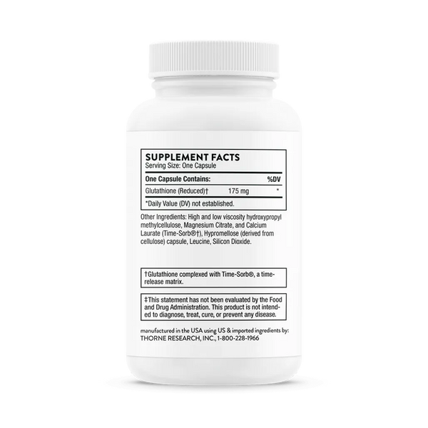 Thorne Glutathione-SR NSF 60 caps supplement facts
