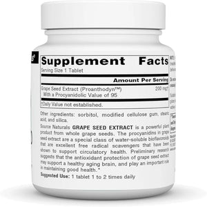 Grape Seed Extract 200mg Source Naturals