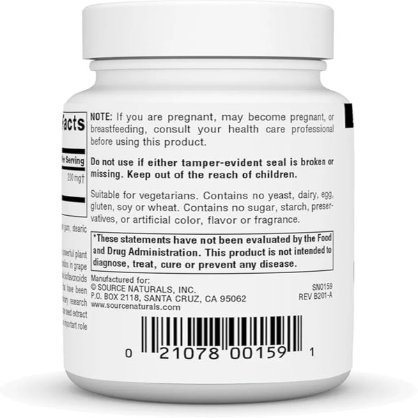 Grape Seed Extract 200mg Source Naturals