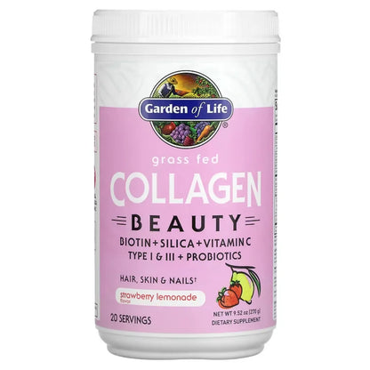 Grass Fed Collagen Beauty Strawberry Lemonade Garden of life