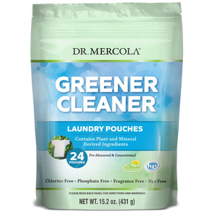 Greener Cleaner Laundry Pods - Dr. Mercola, 24 Pouches, Pre-measured and Concentrated