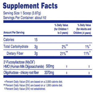 Daily prebiotic supplement for ages 1+