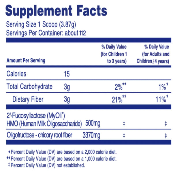 Daily prebiotic supplement for ages 1+