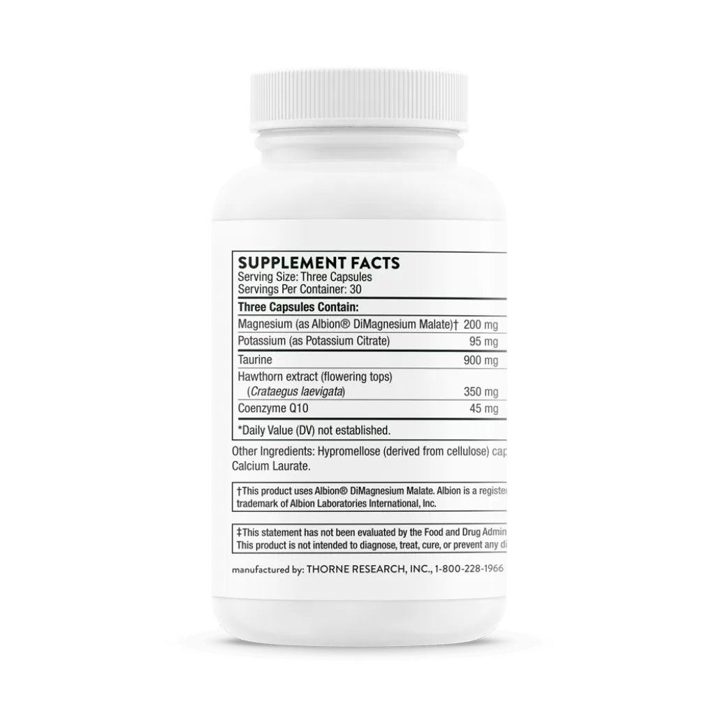 Thorne Heart Health Complex 90 Vegcaps supplement facts