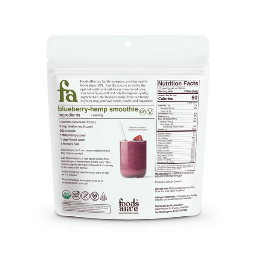 Hemp Protein Powder by Foods Alive at Nutriessential.com