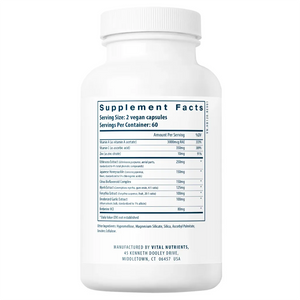 Ingredients of Herbal Biotic Dietary Supplement - Vitamin A, Vitamin C, Zinc