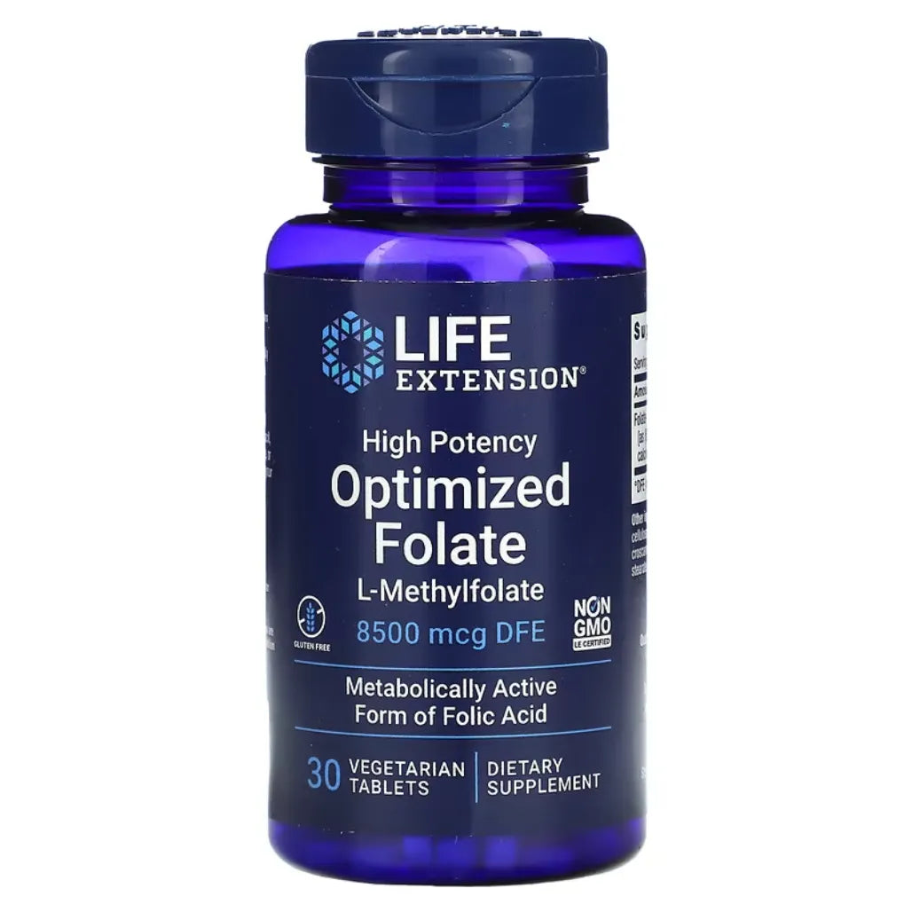 Life Extension High Potency Optimized Folate 30 Tablets | Nutriessential