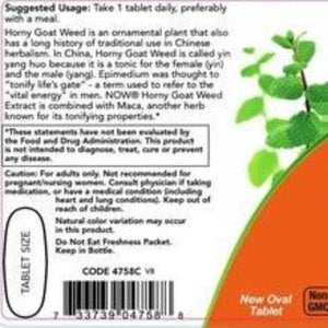 Horny Goat Weed Extract 750 mg NOW