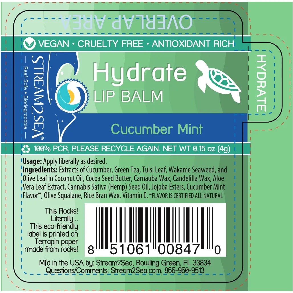 Hydrate Lip Balm Cucumber Mint Stream2Sea