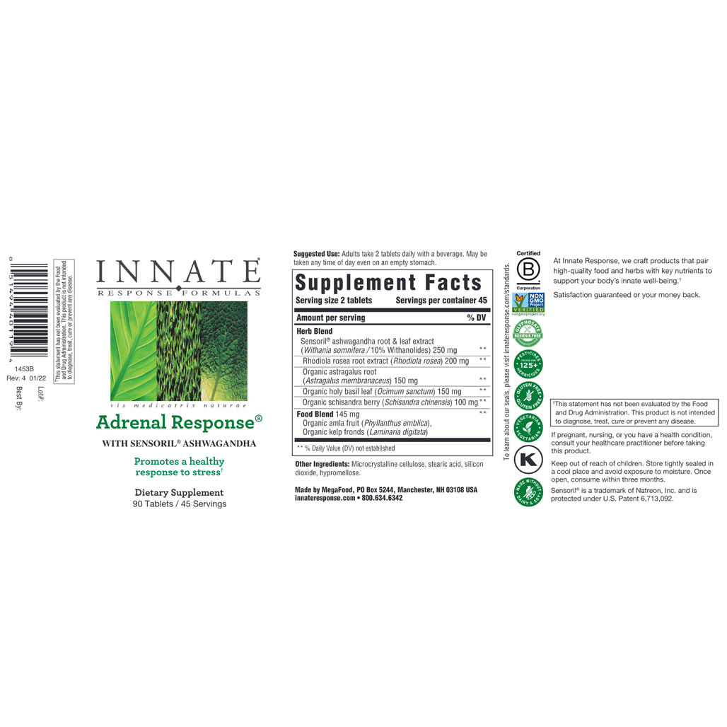 Innate Response Adrenal Response with sensoril ashwagandha - 90 tablets