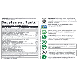 Supplemen facts of Baby & Me Multivitamin 