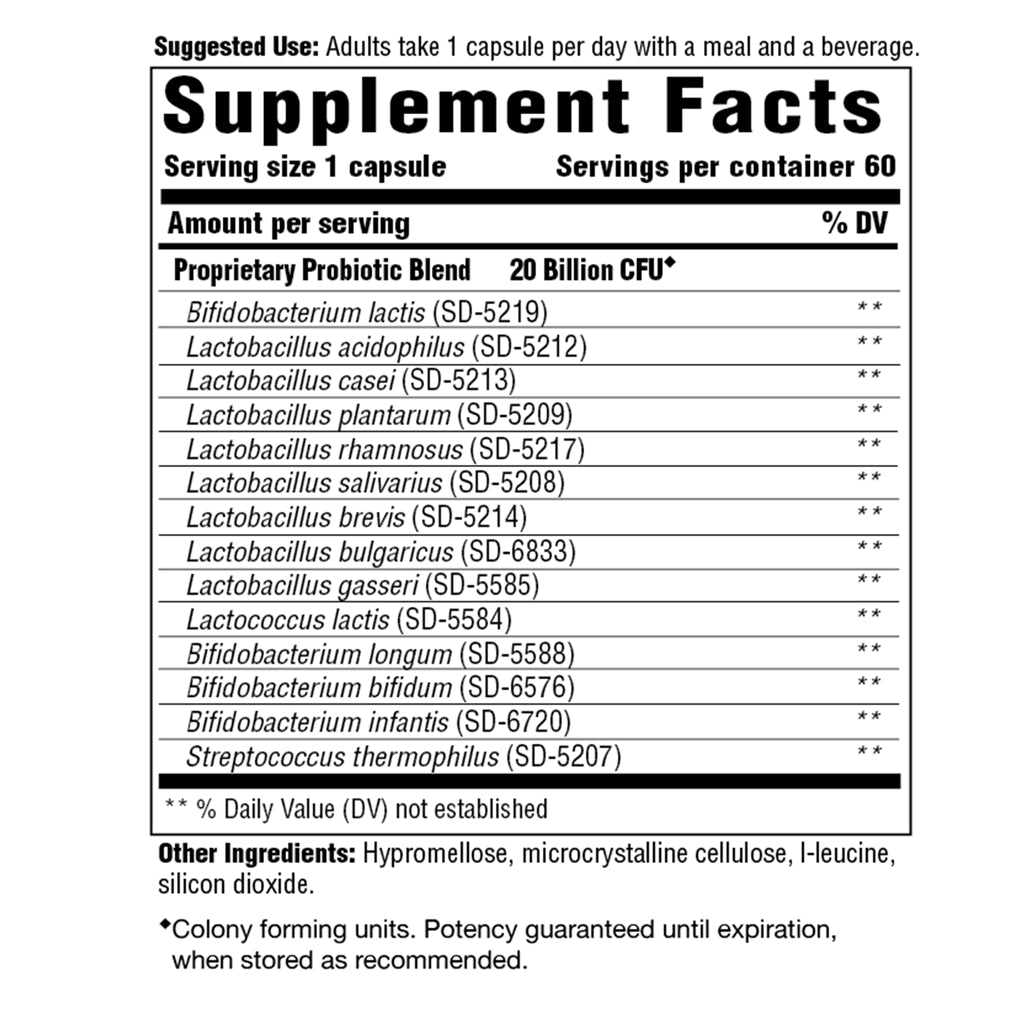 Innate Response Flora 20-14 Ultra Strength supplement facts