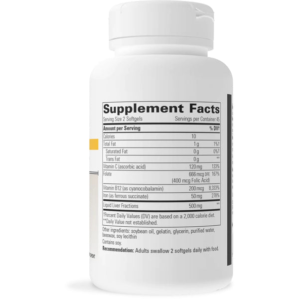 Integrative Therapeutics Iron Complex 90 Softgels supplement facts