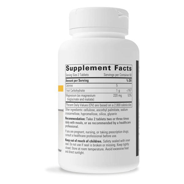 Integrative Therapeutics Magnesium Glycinate Plus 120 Tablets supplement facts