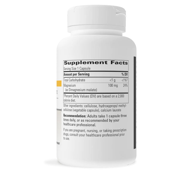 Integrative Therapeutics Magnesium Malate 100 mg 90 vegcaps supplement facts