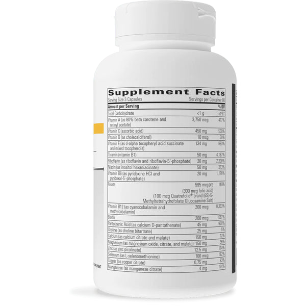 Integrative Therapeutics Multiplex 1 Without Iron 240 Caps supplement facts