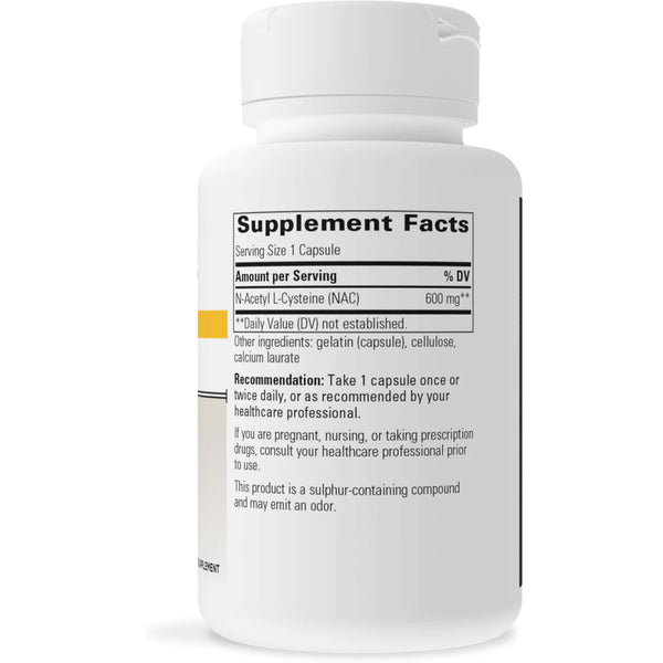 Integrative Therapeutics NAC 600 mg 60 caps supplement facts