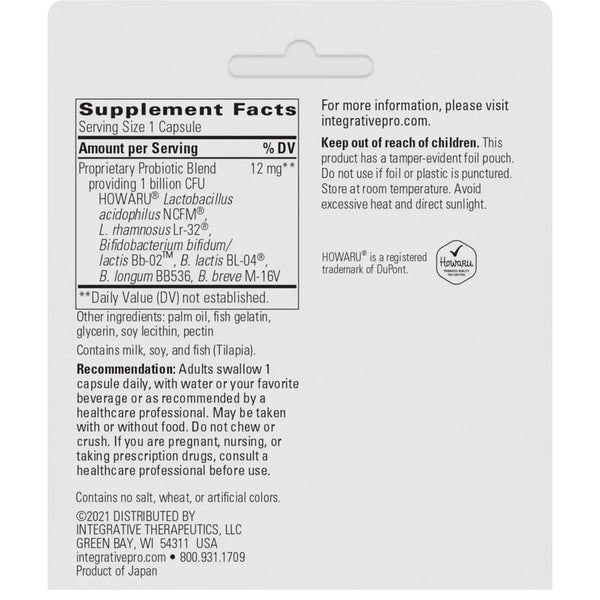 Integrative Therapeutics Pro-Flora Concentrate 90 caps supplement facts