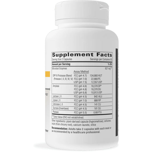 Integrative Therapeutics Similase GFCF Supplement Ingredients - DPP IV Protease Blend 