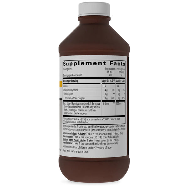 Integrative Therapeutics Sambucus Black Elderberry Syrup Supplement facts