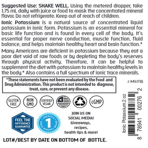 Ionic Potassium Trace Minerals Research