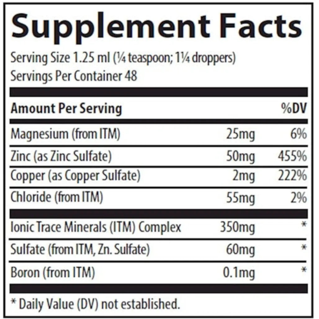 Ionic Zinc Trace Minerals Research