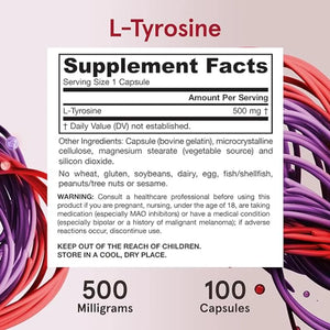 L-Tyrosine 500 mg by Jarrow Formulas - Supplement Ingredients